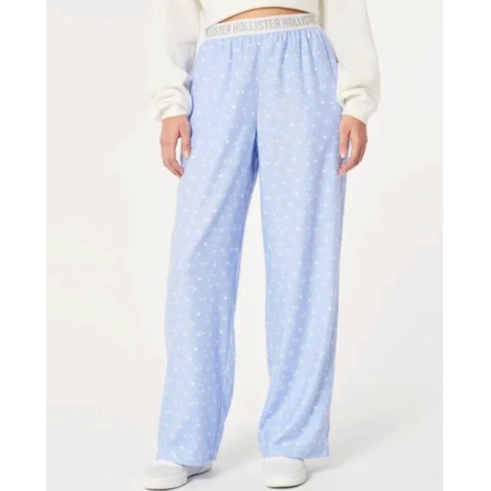 HOLLISTER HCO Sleep 24/7 Pajama Pants Periwinkle Blue White Star Stars PJ Pants